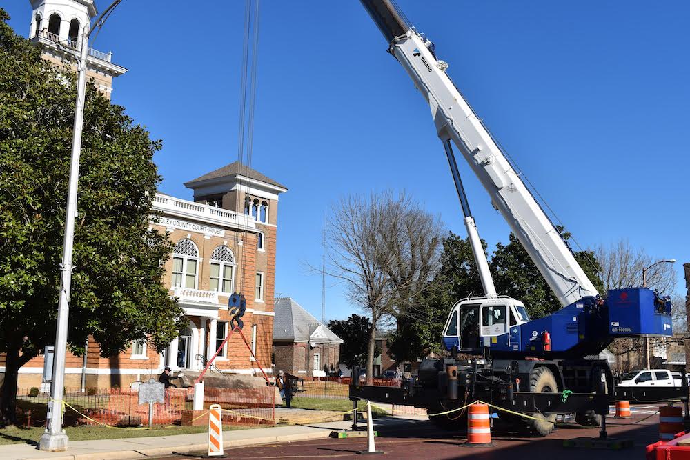 Clock tower repairs underway