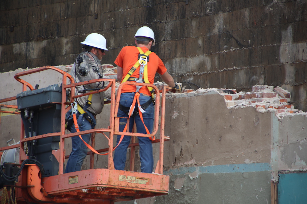 Work resumes on old Bryant’s Furniture building