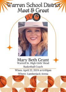 A flyer for the basketball coach and her team.