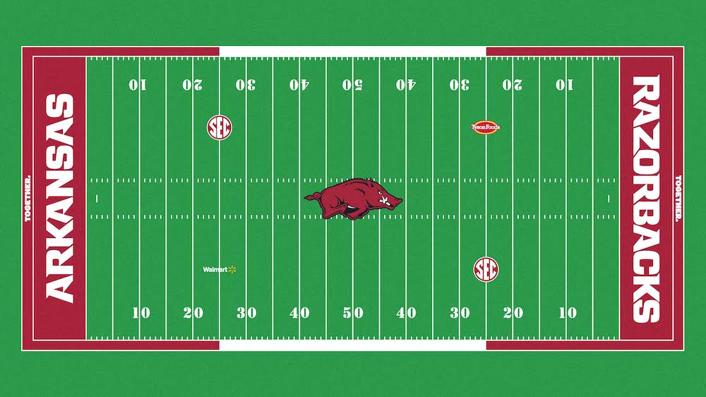 UA and Razorback Sports Properties Extend Partnerships with Walmart and Tyson Foods adding on-field logos