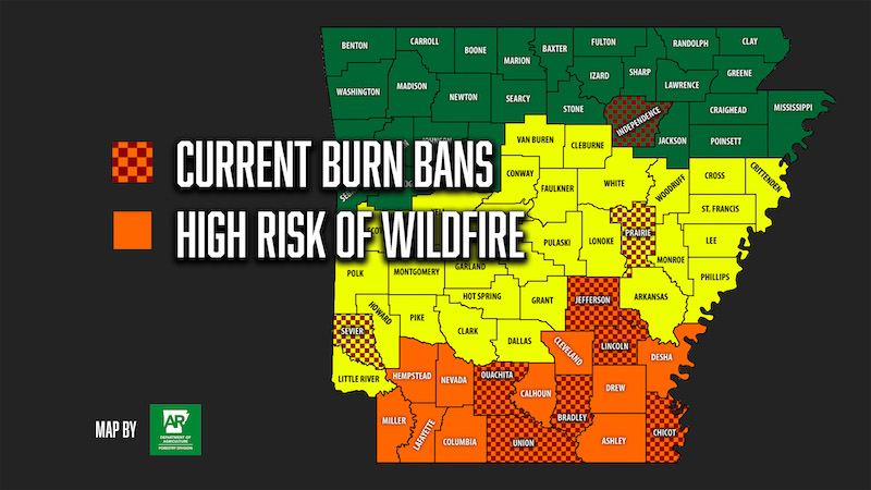 Burn Bans Remain in Effect Across Several South Arkansas Counties Despite Recent Rainfall