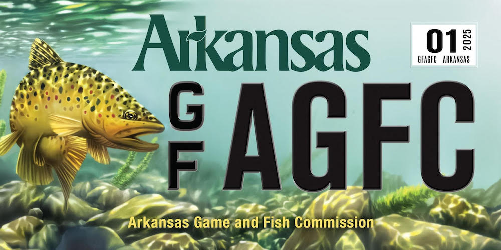 AGFC stocks Arkansas roadways with conservation license plate