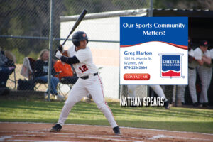 A baseball player is getting ready to hit the ball.