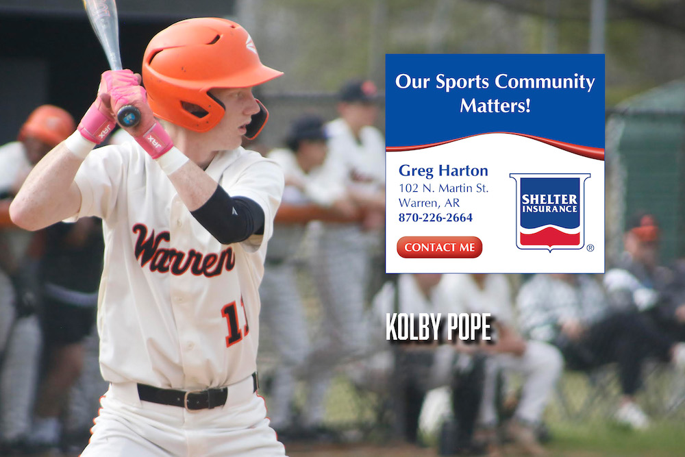 Kolby Pope named Greg Harton Shelter Insurance Lumberjack Baseball Player of the Week