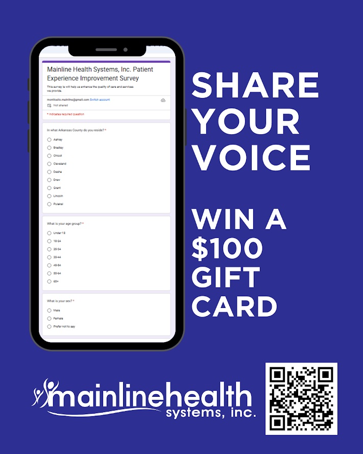 A phone with the words share your voice and win a $ 1 0 0 gift card.