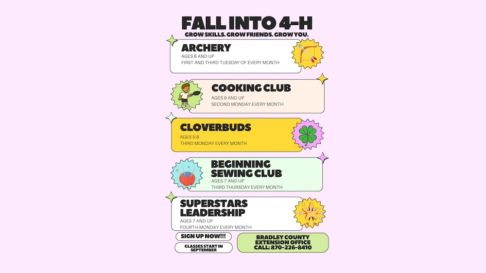 Fall 4-H Clubs Open for Youth in Bradley County