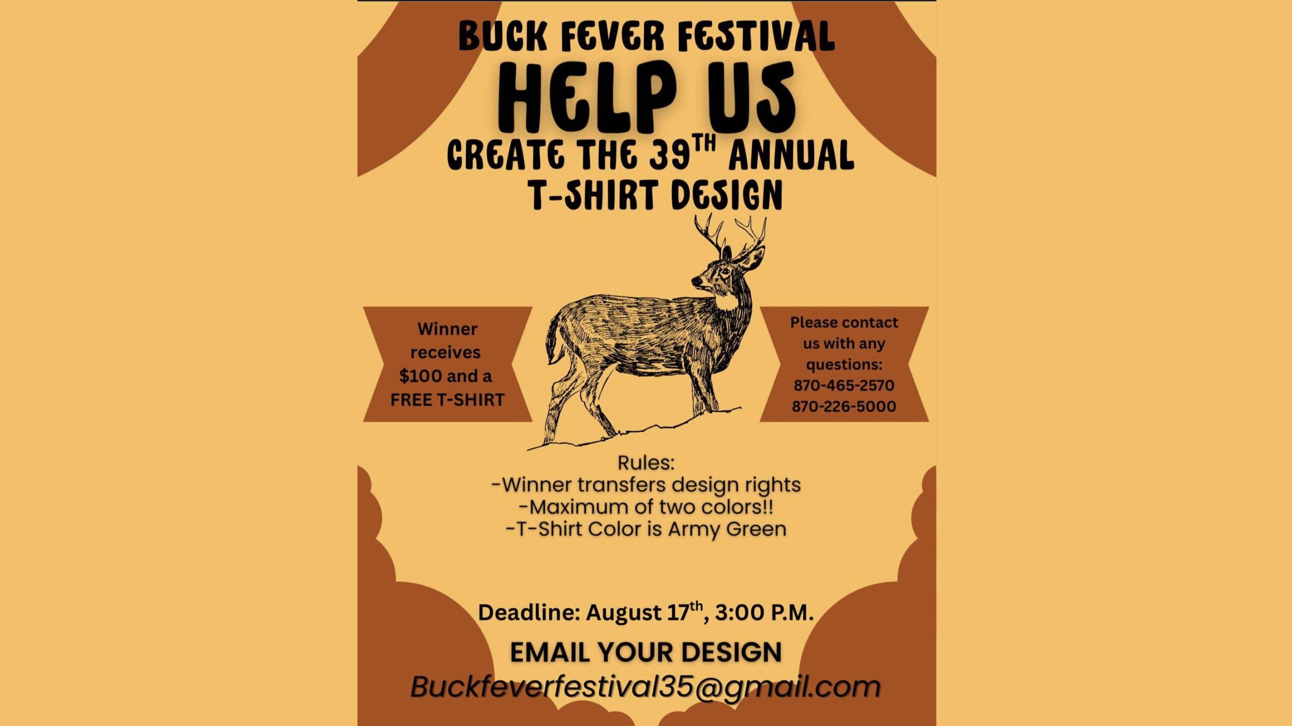 Buck Fever Festival Seeking T-Shirt Design for 39th Annual Event