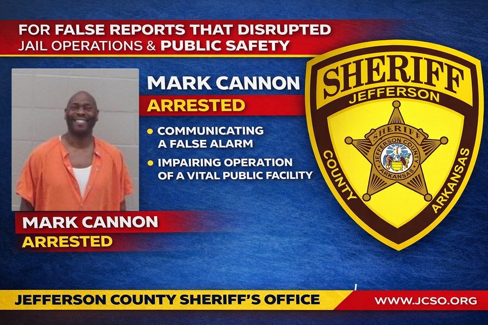 South Arkansas social media figure Mark Cannon arrested after alleged false alarm at Jefferson County detention center