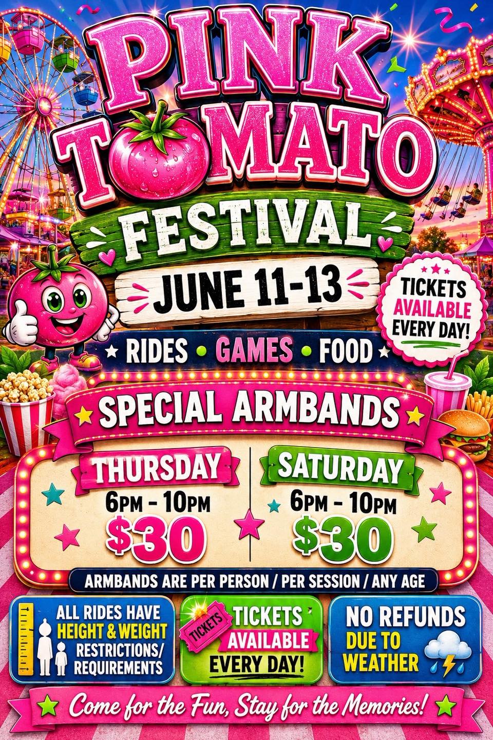 Pink Tomato Festival Carnival at the Pink Tomato Festival